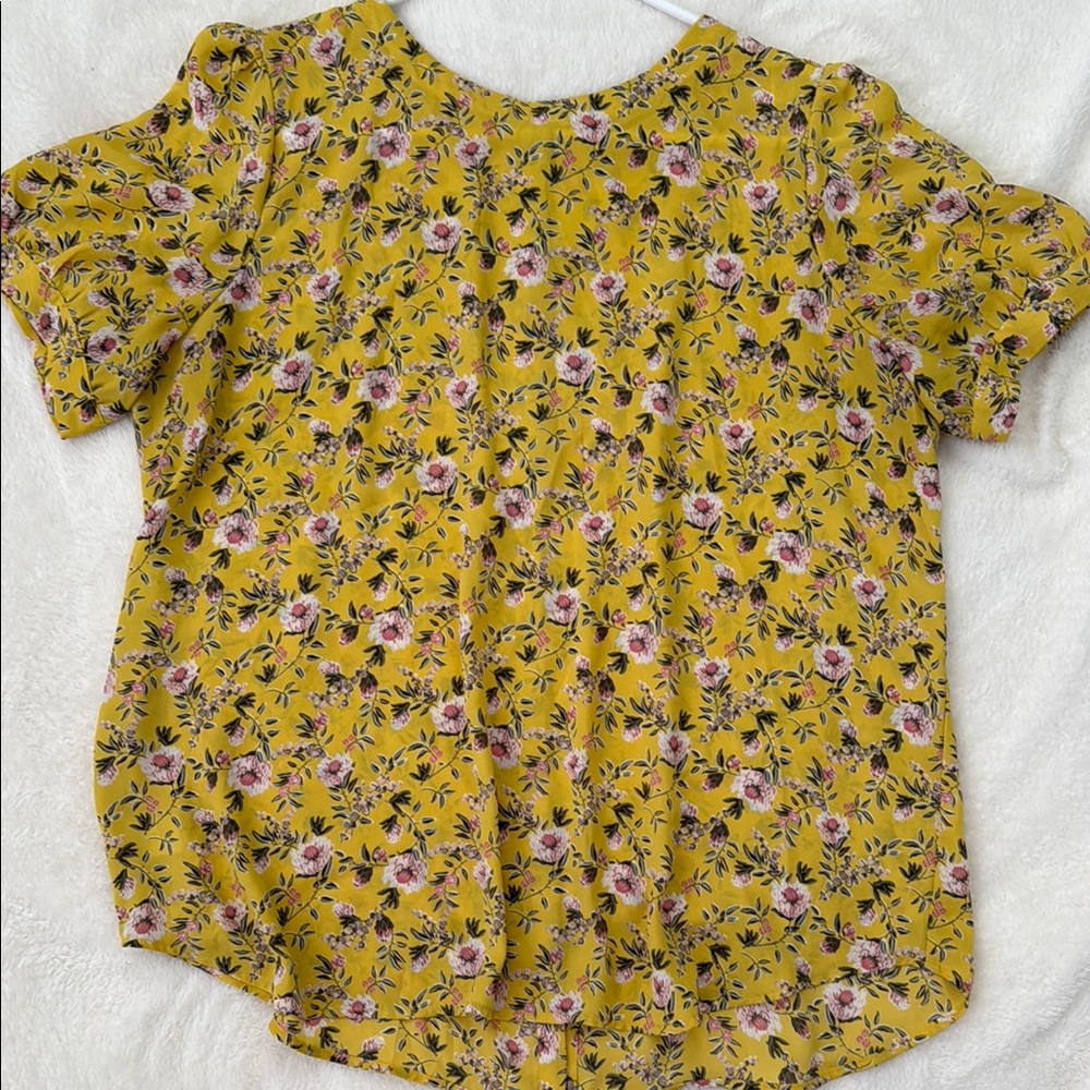 LOFT Floral Yellow Blouse